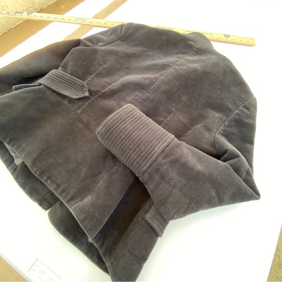 Zara Woman Military Band Jacket Black Velvet Structured Ribbed Cuffs Size Large - Picture 13 of 13